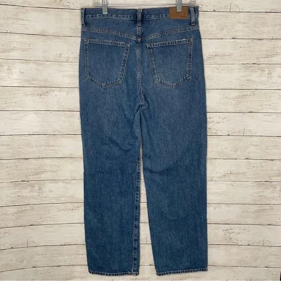 Madewell Low-Slung Straight Leg Jeans Size 28 Button Fly 100% Cotton - Picture 5 of 15